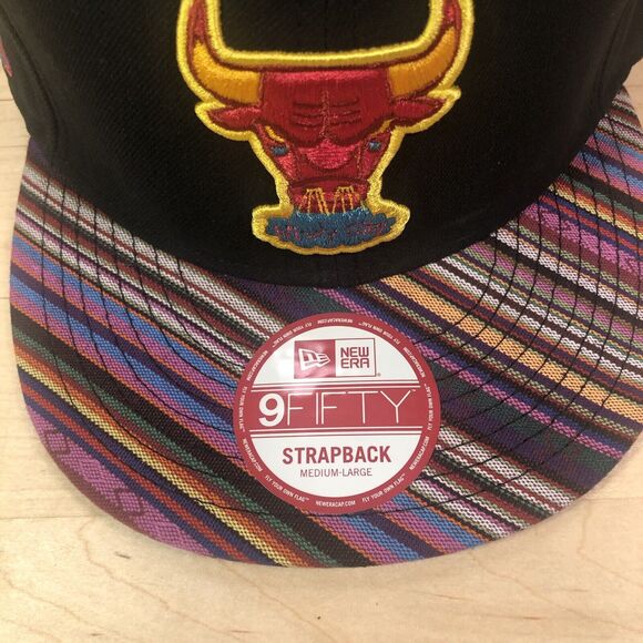 CHICAGO BULLS NEW ERA 9 FIFTY BLOCK MEDIUM LARGE SNAPBACK BLACK HAT WINDY CITY - Picture 3 of 9